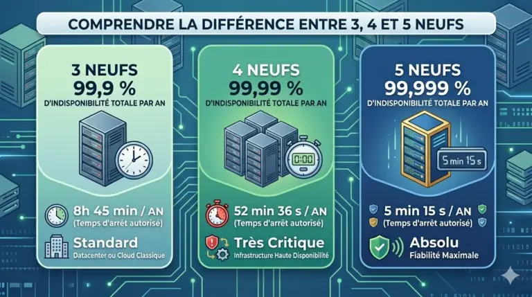 Disponibilité Informatique : Différence entre 3, 4 et 5 Neufs